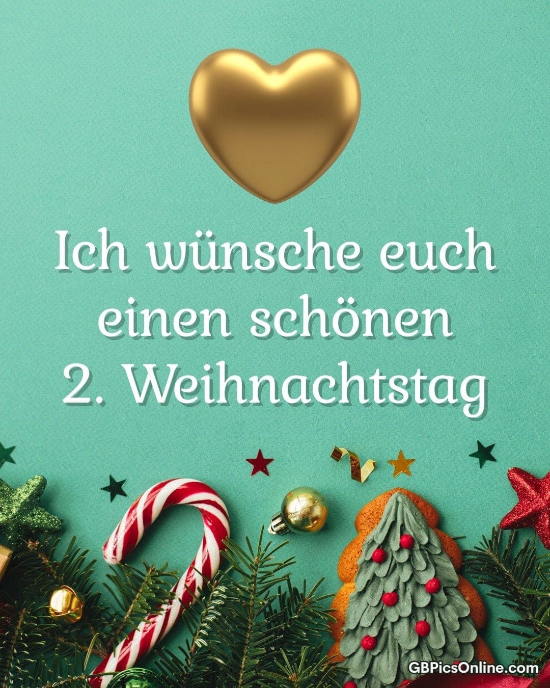 Festliche Wünsche für den zweiten Weihnachtstag mit Weihnachtsdekorationen