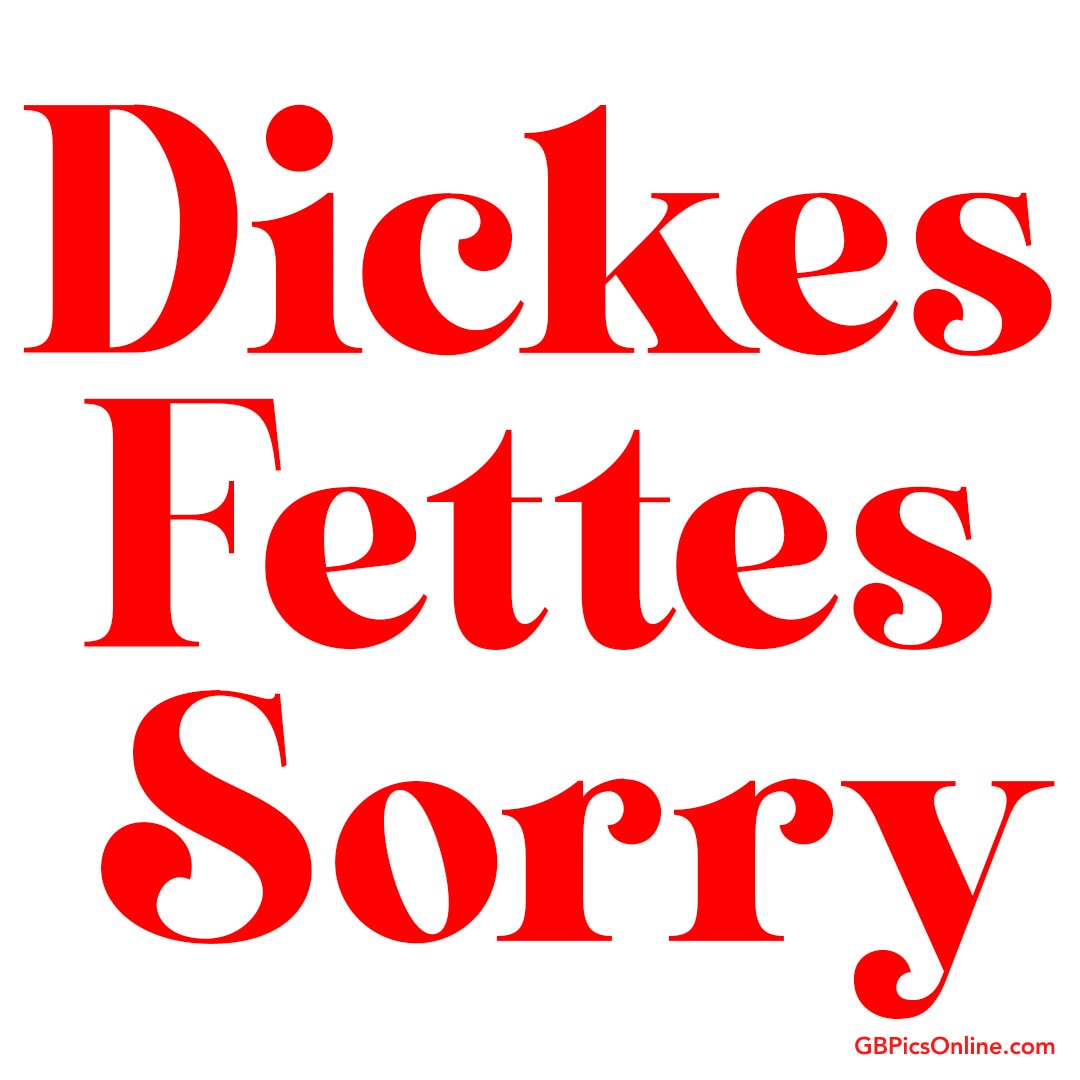 Rote Worte „Dickes Fettes Sorry“, Ausdruck einer Entschuldigung