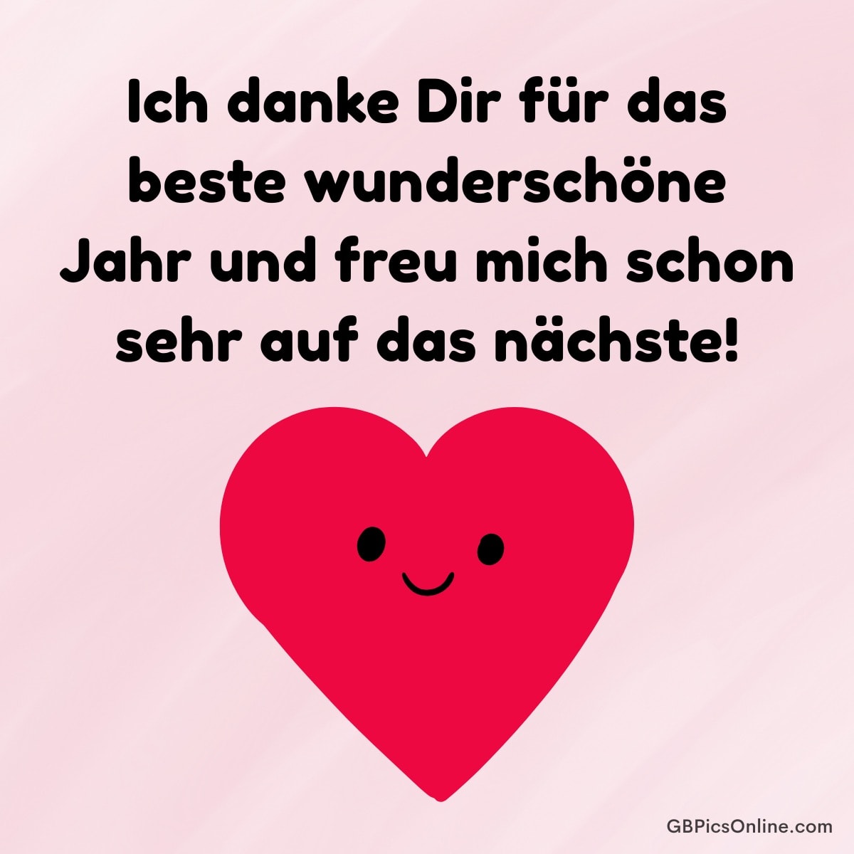 Rosa Hintergrund mit einem lächelnden Herzen und Dankbarkeitstext