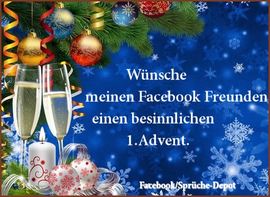 Wünsche meinen Facebook-Freunden einen besinnlichen 1. Advent.