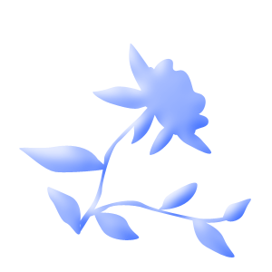 Azurblaue Blumensilhouette
