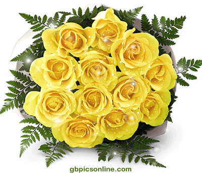 Glitzerndes Bouquet aus gelben Rosen