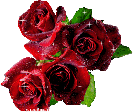 Einige glitzernde, rote Rosen