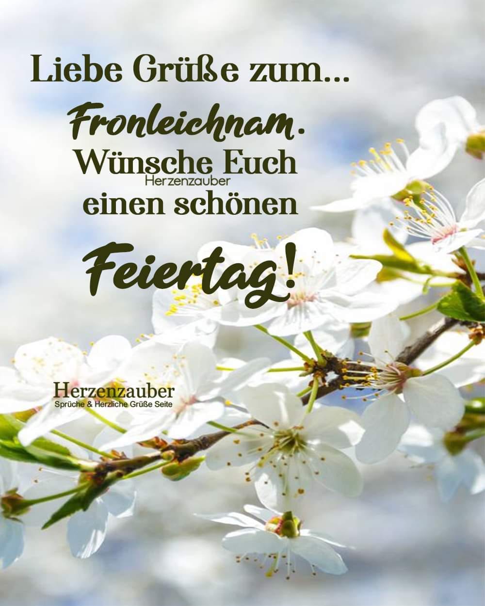 Liebe Grüße zum... Fronleichnam. Wünsche Euch einen schönen...