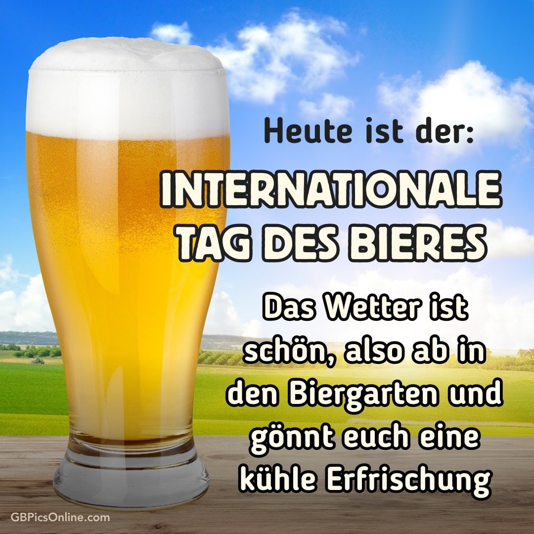 Ein volles Bierglas feiert den internationalen Tag des Bieres