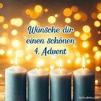 Vier Kerzen erleuchten warm und festlich die Vorfreude auf Weihnachten und schenken gemütliche Adventsstimmung im Lichterglanz.