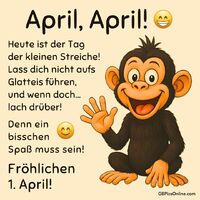 Fröhlicher kleiner Scherzbold bereit, den 1. April zu feiern! Sei auf der Hut vor spaßigen Streichen heute.