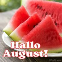 Erfrischende Wassermelonenstücke, perfekt für einen warmen Augusttag.