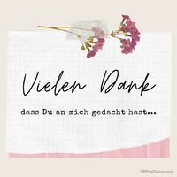 Zarte Blumen und ein herzlicher Gruß als Zeichen der Dankbarkeit.