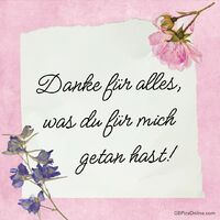 Eine herzliche Danksagung mit Blumen verziert, um besondere Wertschätzung auszudrücken.
