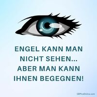 Ein stilisiertes Auge auf einem blauen Hintergrund vermittelt einen geheimnisvollen Eindruck.