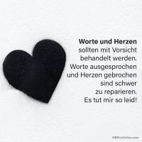 Ein schwarzes Herz auf weißem Hintergrund symbolisiert Vorsicht im Umgang mit Worten und Gefühlen.