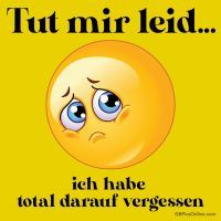 Ein trauriger Smiley entschuldigt sich mit einem niedlichen Gesichtsausdruck.