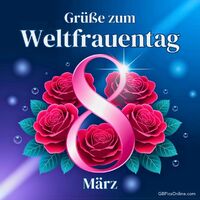 Ein funkelndes Tribut voller Rosen und Licht, um den Internationalen Frauentag zu feiern.