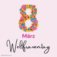 Feier des Internationalen Frauentags mit einem blumigen Tribut an alle Frauen weltweit.