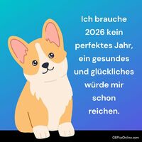 Niedlicher Corgi träumt von einem glücklichen Jahr 2026.