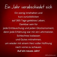 Reflexion und Hoffnung: Ein Jahr voller Lektionen geht zu Ende, ein neues voll spannender Möglichkeiten beginnt.