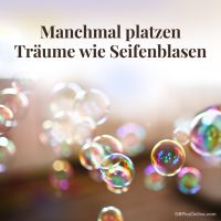 Schillernde Träume in einem Moment der Vergänglichkeit eingefangen.