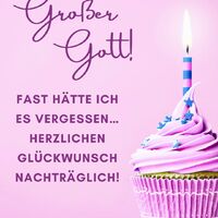 Ein verspäteter Geburtstagsgruß heller und süßer als dieser Cupcake könnte nicht sein!