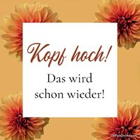 Blumige Ermutigung: Ein warmer Farbtupfer und Worte, die Hoffnung schenken.