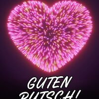 Ein Herz aus Licht erstrahlt in der Dunkelheit, symbolisch für Liebe und Hoffnung im neuen Jahr.