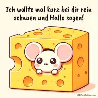 Ein kleiner Freund im Käsehaus grüßt dich fröhlich!