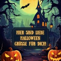 Eine geheimnisvolle Halloween-Nacht erwartet dich mit leuchtendem Mond und gruseligen Kürbissen.
