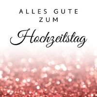 Funkelnde Glitzerpartikel verleihen dieser Hochzeitsgrußkarte eine festliche und glamouröse Note.