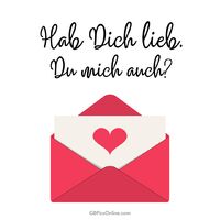 Eine süße Liebesbotschaft, verpackt in einem herzlichen Umschlag.