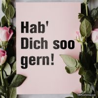 Ein liebevolles Geständnis umrahmt von zarten Rosen.