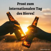 Zwei Freunde genießen ein kühles Bier bei Sonnenuntergang - ein perfekter Moment der Freundschaft.