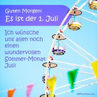 Genieße die Fahrt im farbenfrohen Riesenrad unter dem blauen Sommerhimmel.