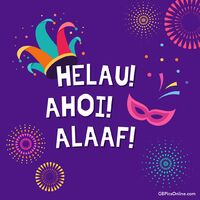 Farbenfrohe Feierlichkeit und karnevalistischer Jubel erfüllen die Luft.