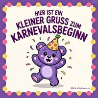 Feierlicher Start in den Karneval mit unserem fröhlichen Partybär!