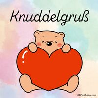 Ein kleiner Bär sendet herzliche Umarmungen und Liebe.