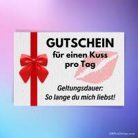 Gutschein für täglichen Kuss, unbegrenzt gültig bei Liebe