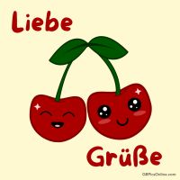 Zwei glückliche Kirschen teilen eine strahlende Freude.