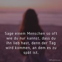 Sage einem Mensch...