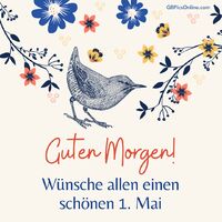 Ein Vogel unter blühenden Zweigen begrüßt den Frühling.