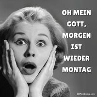 Der Ausdruck purer Entsetzen, wenn das Wochenende schon zu Ende ist.