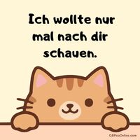 Eine niedliche Cartoon-Katze lugt neugierig über den Rand und wirkt verspielt und aufmerksam.