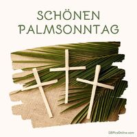 Palmenblätter und Kreuze zur Feier des Palmsonntags.