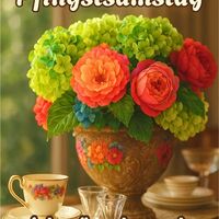 Farbenfrohe Blumen und eine gemütliche Kaffeepause laden zum Entspannen ein.