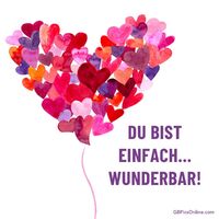 Ein Luftballon aus Herzen, der Liebe und Freude in die Welt trägt.
