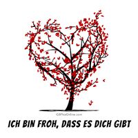 Ein Baum, dessen Äste ein Herz bilden, symbolisiert tiefe Liebe und Dankbarkeit in der Natur.