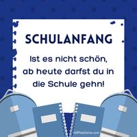 Ein aufregender Tag der neuen Anfänge, mit Rucksack und Heften bereit für die Schule!