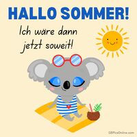 Ein Koala begrüßt mit Stil die Sommersonne, bereit für Strandtage und Erholung!