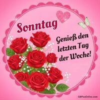 Ein liebevoller Gruß in Rot und Rosa, der den Sonntag mit einem Hauch Romantik und Harmonie zum Strahlen bringt.