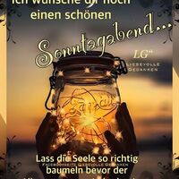 Ich wünsche dir noch einen schönen Sonntagabend...