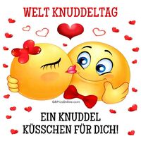 Liebevoller Charme in fröhlichen Farben - hier werden Herzen durch süße Umarmungen und einen Kuss zum Schmelzen gebracht.